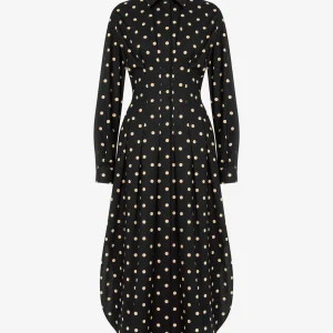 Abito in popeline di cotone stampato Polka Dots